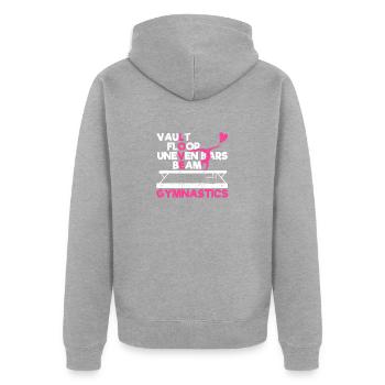 Funny gymnast lover vaulted floor - Unisex Premium Organic Zip Hoodie - heather grey - Back - Nico (187cm)
