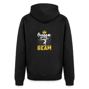 Queen of the Beam Funny Gymnast Fan Gymnastics - Unisex Premium Organic Zip Hoodie - black - Back - Nico (187cm)