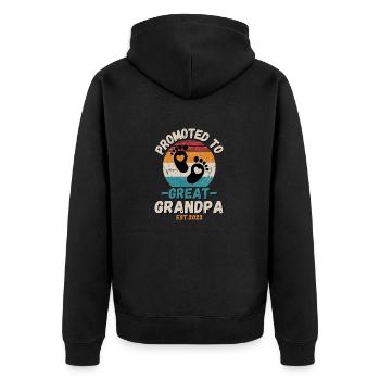 Promoted to Great Grandpa 2023 Grandpa - Unisex Premium Organic Zip Hoodie - black - Back - Nico (187cm)