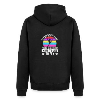 Funny gymnastics trainer instructor gymnast if - Unisex Premium Organic Zip Hoodie - black - Back - Nico (187cm)