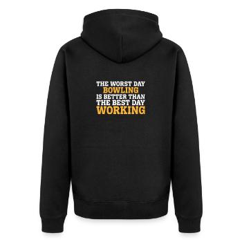 THE WORST DAY BOWLING IS BETTER THAN THE BEST DAY - Unisex Premium Organic Zip Hoodie - black - Back - Nico (187cm)