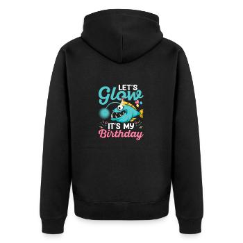 Let's Glow Scientist Marine Biology - Unisex Premium Organic Zip Hoodie - black - Back - Nico (187cm)