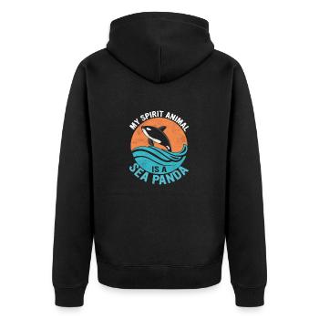 My Spirit Animal Is A Sea Panda Marine Biology Sc - Unisex Premium Bio Zip Hoodie - Schwarz - Hinten - Nico (187cm)