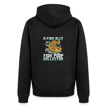 O-Fish-Ally Fish Poop Collector Scientist Marine - Unisex Premium Organic Zip Hoodie - black - Back - Nico (187cm)