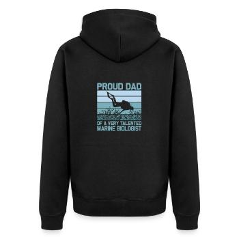 Proud Dad Of A Marine Biologist Ocean Student Sci - Unisex Premium Bio Zip Hoodie - Schwarz - Hinten - Nico (187cm)