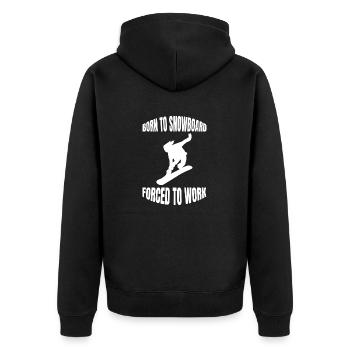 Snowboard Wintersport Snowboardfahrer Spruch - Unisex Premium Bio Zip Hoodie - Schwarz - Hinten - Nico (187cm)