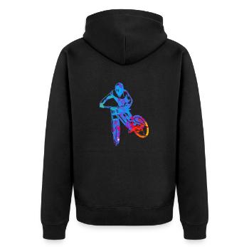 Couleur Descente - Veste à capuche bio Premium Unisexe - noir - Dos - Nico (187cm)