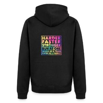 Plus dur Courir plus vite Objectif de l’équipe de travail plus fort - Veste à capuche bio Premium Unisexe - noir - Dos - Nico (187cm)