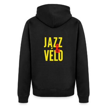 JAZZ et VELO - Veste à capuche bio Premium Unisexe - noir - Dos - Nico (187cm)