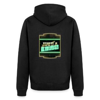 animal love cute cat owner awesome joke bow tie - Unisex Premium Bio Zip Hoodie - Schwarz - Hinten - Nico (187cm)