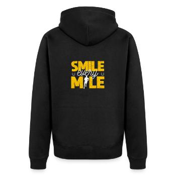 Souriez à chaque kilomètre Drôle d’amateurs de course à pied coureurs - Veste à capuche bio Premium Unisexe - noir - Dos - Nico (187cm)