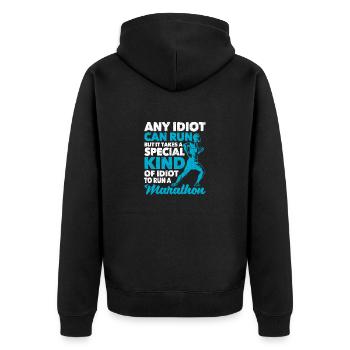 Funny Marathon Runner Marathon Runner Everyone - Unisex Premium Organic Zip Hoodie - black - Back - Nico (187cm)