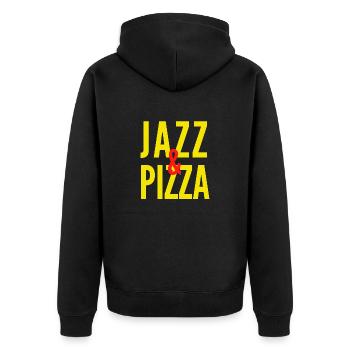 JAZZ ET PIZZA - Veste à capuche bio Premium Unisexe - noir - Dos - Nico (187cm)
