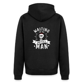 Single Woman Single Women Perfect Man Saying - Unisex Premium Organic Zip Hoodie - black - Back - Nico (187cm)