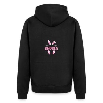 ANDREA Pâques - Veste à capuche bio Premium Unisexe - noir - Dos - Nico (187cm)