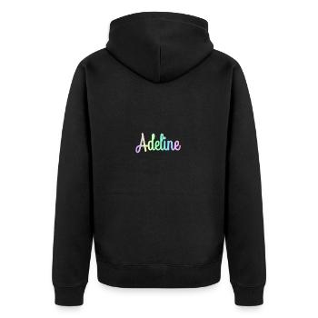 ADELINE Rainbow Cursive Minimaliste - Veste à capuche bio Premium Unisexe - noir - Dos - Nico (187cm)
