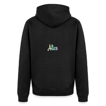 ALICE Rainbow Cursive Minimaliste - Veste à capuche bio Premium Unisexe - noir - Dos - Nico (187cm)