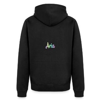 ARIA Rainbow Cursive Minimaliste - Veste à capuche bio Premium Unisexe - noir - Dos - Nico (187cm)