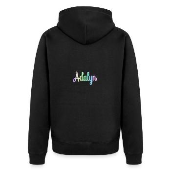 ADALYN Rainbow Cursive Minimaliste - Veste à capuche bio Premium Unisexe - noir - Dos - Nico (187cm)