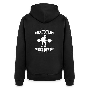 Fitness Bodybuilder Muscle Athletes Entraînement en force - Veste à capuche bio Premium Unisexe - noir - Dos - Nico (187cm)