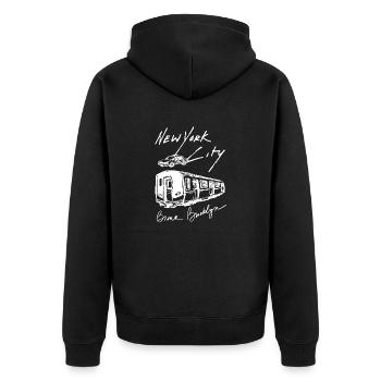 USA NEW YORK CITY METRO TAXI BRONX BROOKLYN - Veste à capuche bio Premium Unisexe - noir - Dos - Nico (187cm)