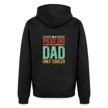 Police Proud Police Dad - Unisex Premium Organic Zip Hoodie - black - Back - Nico (187cm)