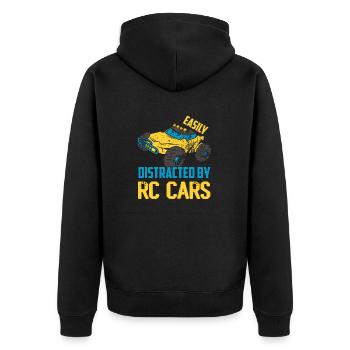 Easily Distracted By RC Cars Model Car Remote Con - Unisex Premium Organic Zip Hoodie - black - Back - Nico (187cm)