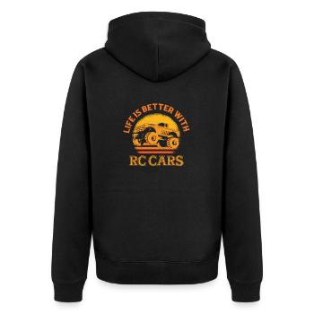 Life Is Better With RC Cars Model Car Remote Cont - Unisex Premium Organic Zip Hoodie - black - Back - Nico (187cm)