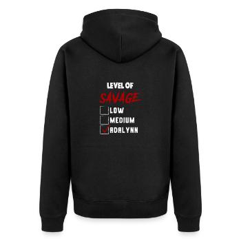 Niveau de Savage: ADALYNN Checkmark Novelty Custom - Veste à capuche bio Premium Unisexe - noir - Dos - Nico (187cm)