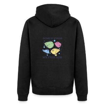 Aquarium Fische Fischzüchter Fische Prachtguppy - Unisex Premium Bio Zip Hoodie - Schwarz - Hinten - Nico (187cm)