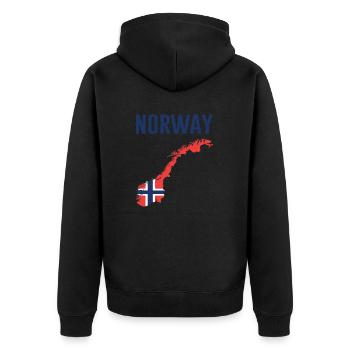 Norvège Norge Norvège Cadeau Vacances - Veste à capuche bio Premium Unisexe - noir - Dos - Nico (187cm)