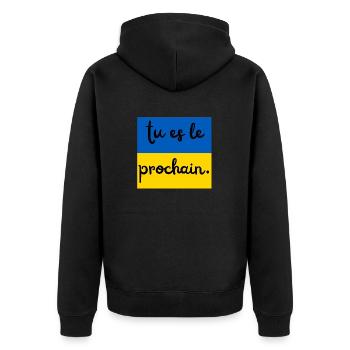 Ukraine drapeau tu es le prochain - Veste à capuche bio Premium Unisexe - noir - Dos - Nico (187cm)
