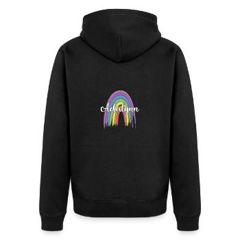 ADALYNN Rainbow Cursive - Veste à capuche bio Premium Unisexe - noir - Dos - Nico (187cm)
