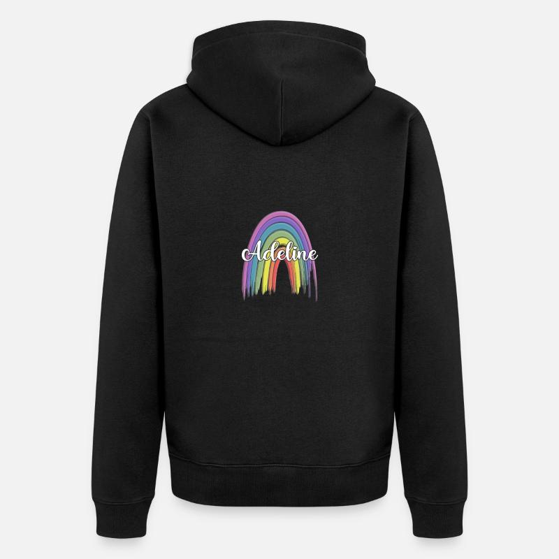 ADELINE Rainbow Cursive - Unisex Premium Bio Zip Hoodie - Schwarz