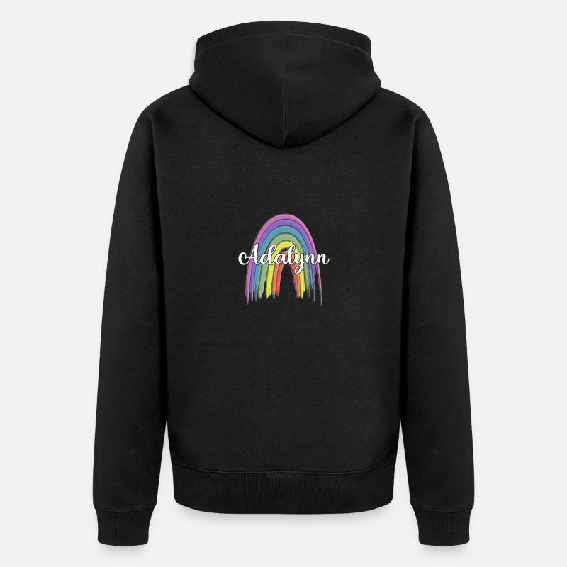 ANDREA Rainbow Cursive - Unisex Premium Bio Zip Hoodie - Schwarz