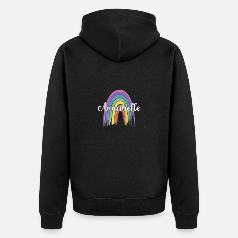 ANNABELLE Arc-en-ciel Cursive - Veste à capuche bio Premium Unisexe - noir