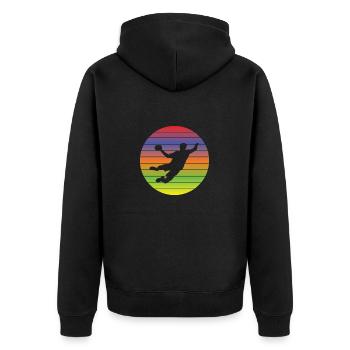 Handball Handballspieler Handballverein Handballer - Unisex Premium Bio Zip Hoodie - Schwarz - Hinten - Nico (187cm)