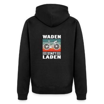 Rennrad Radsport retro Sunset für Rennradfahrer - Unisex Premium Bio Zip Hoodie - Schwarz - Hinten - Nico (187cm)