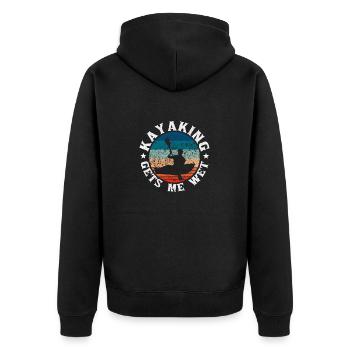 Lustiges Kajak Wildwasser See Kajakfahrer Kajak - Unisex Premium Bio Zip Hoodie - Schwarz - Hinten - Nico (187cm)
