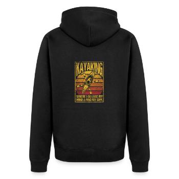 Kayaking Where I Lose My Mind Funny - Unisex Premium Organic Zip Hoodie - black - Back - Nico (187cm)