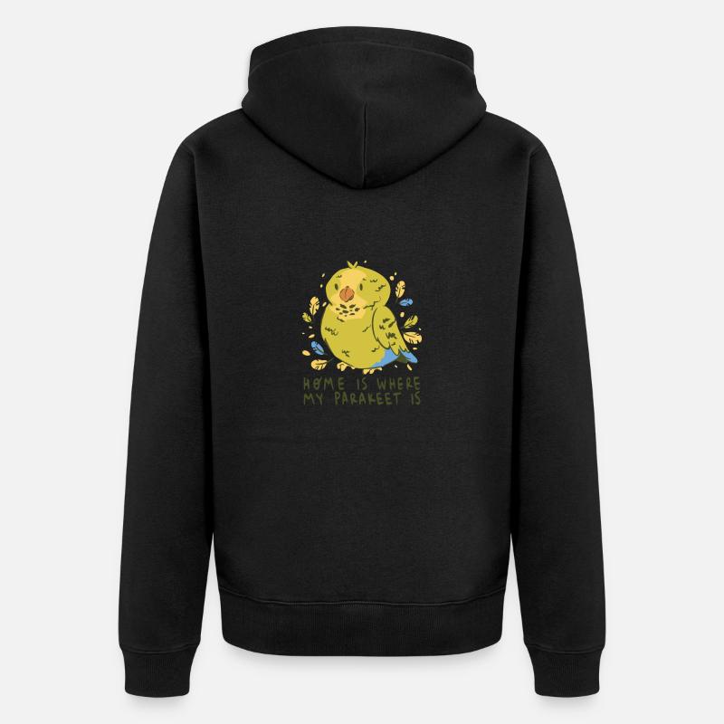 Budgie Bird Propriétaire Bird Cockatiel - Veste à capuche bio Premium Unisexe - noir