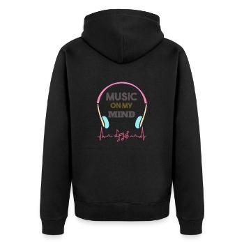 Music on my mind - Veste à capuche bio Premium Unisexe - noir - Dos - Nico (187cm)