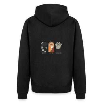 Ciseaux en papier de roche Drôle de tigre-chat Mains de jeu - Veste à capuche bio Premium Unisexe - noir - Dos - Nico (187cm)