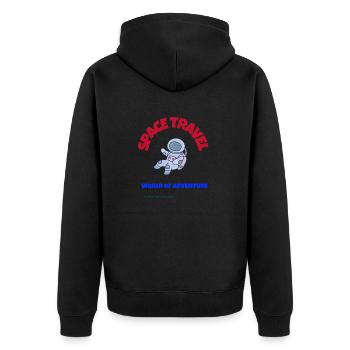 Space - Unisex Premium Bio Zip Hoodie - Schwarz - Hinten - Nico (187cm)