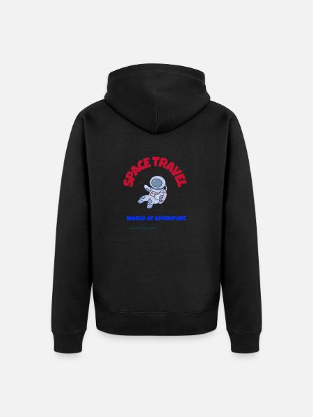 Space - Unisex Premium Bio Zip Hoodie - Schwarz