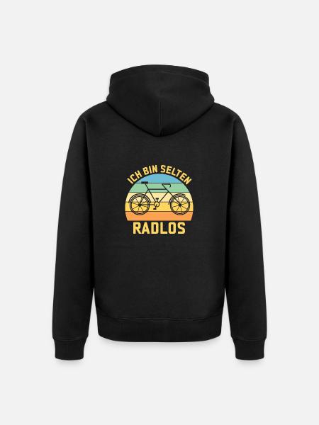 Ich bin selten Radlos - Unisex Premium Bio Zip Hoodie - Schwarz