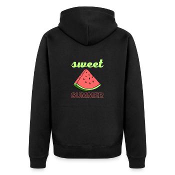 pastèque sweet summer été vacances - Veste à capuche bio Premium Unisexe - noir - Dos - Nico (187cm)