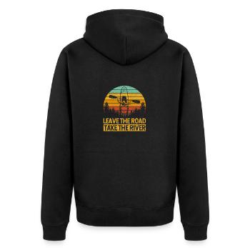 Quitter la route Prendre la rivière Funny Kayak - Veste à capuche bio Premium Unisexe - noir - Dos - Nico (187cm)