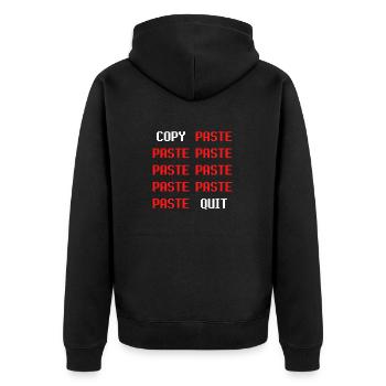 COPY PASTE QUIT THE JOB informatique informaticien - Veste à capuche bio Premium Unisexe - noir - Dos - Nico (187cm)