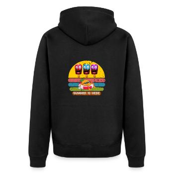 Summer is here - Unisex Premium Organic Zip Hoodie - black - Back - Nico (187cm)